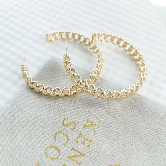 Kendra Scott Gold Fallyn Hoop Earrings NEW - Picture 2 of 3